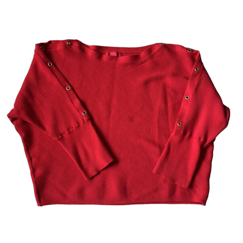 Jennifer Lopez Red Dolman Detail Sleeve Crop Sweater XXL Valentines Day